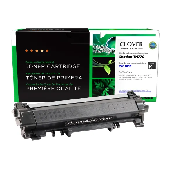 Remanufactured Super High Yield Toner Cartridge for Brother TN770 (Page Yield: 4,500)