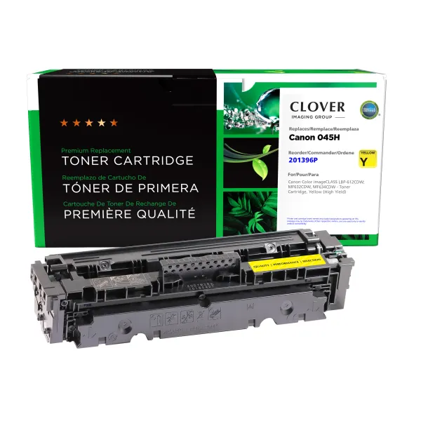 Remanufactured High Yield Yellow Toner Cartridge for Canon 045H (1243C001) (Page Yield: 2,200)