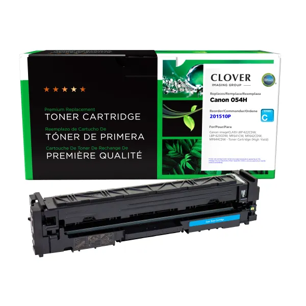 Remanufactured High Yield Cyan Toner Cartridge for Canon 054H (3027C001) (Page Yield: 2,300)