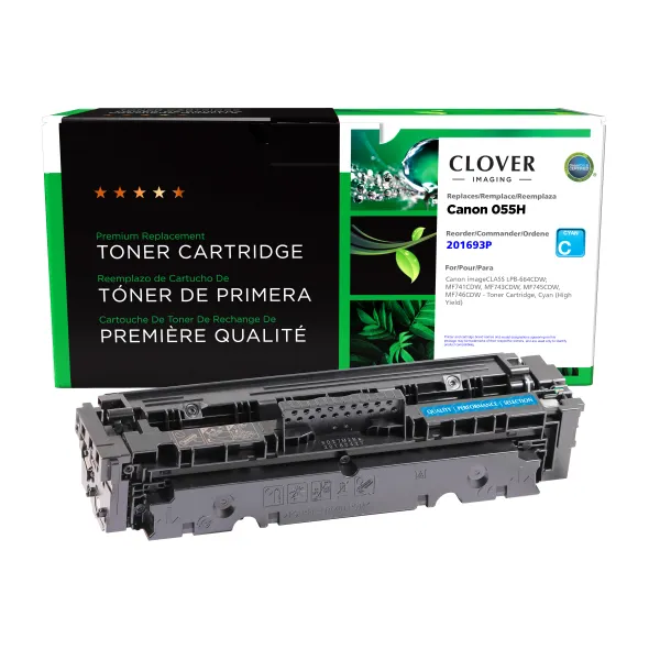 Remanufactured High Yield Cyan Toner Cartridge for Canon 055HC (3019C001) (Page Yield: 5,900)