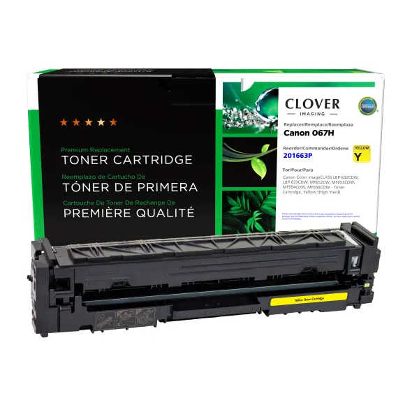 Remanufactured High Yield Yellow Toner Cartridge for Canon 067HY (5103C001) (Page Yield: 2,350)