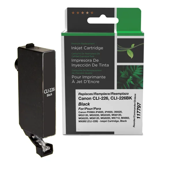 Remanufactured Black Ink Cartridge for Canon CLI-226 (4546B001) (Page Yield: 2,945)