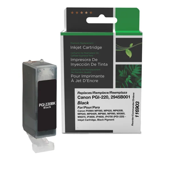 Remanufactured Black Ink Cartridge for Canon PGI-220 (2945B001) (Page Yield: 324)