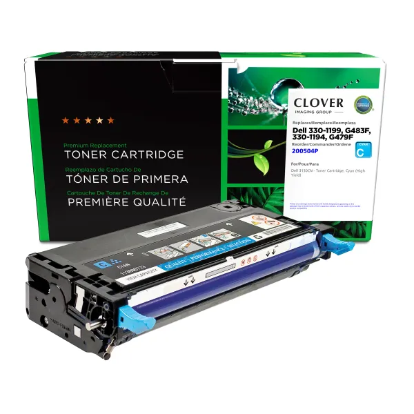 Remanufactured High Yield Cyan Toner Cartridge for Dell 3130 (Page Yield: 9,000)