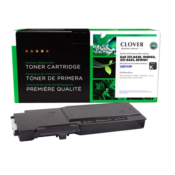 Remanufactured High Yield Black Toner Cartridge for Dell C3760 (Page Yield: 11,000)