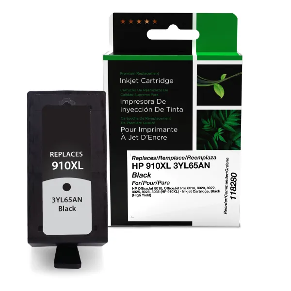 Remanufactured High Yield Black Ink Cartridge for HP 910XL (3YL65AN) (Page Yield: 825)