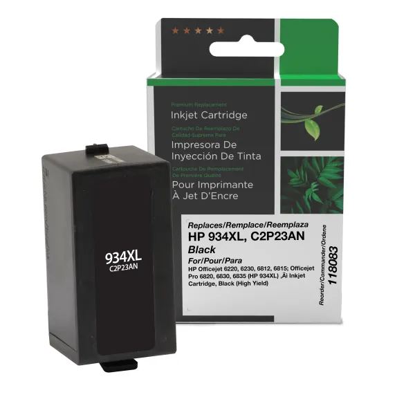 Remanufactured High Yield Black Ink Cartridge for HP 934XL (C2P23AN) (Page Yield: 1,000)