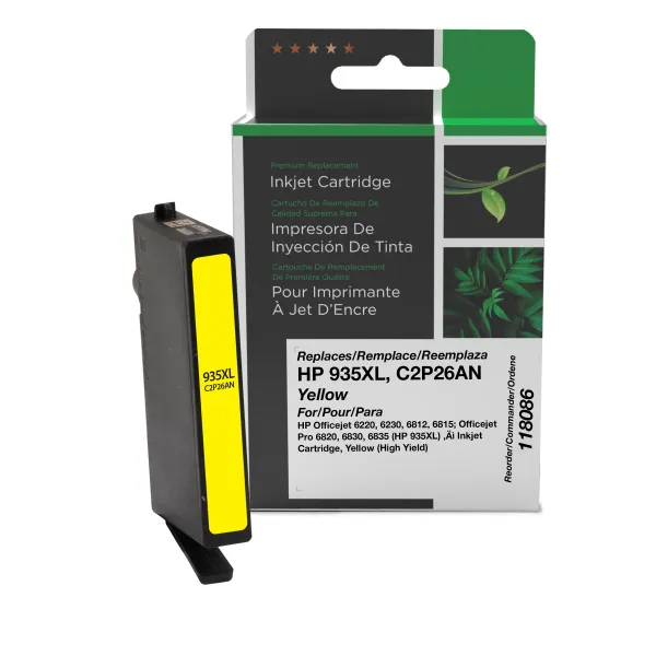 Remanufactured High Yield Yellow Ink Cartridge for HP 935XL (C2P26AN) (Page Yield: 825)