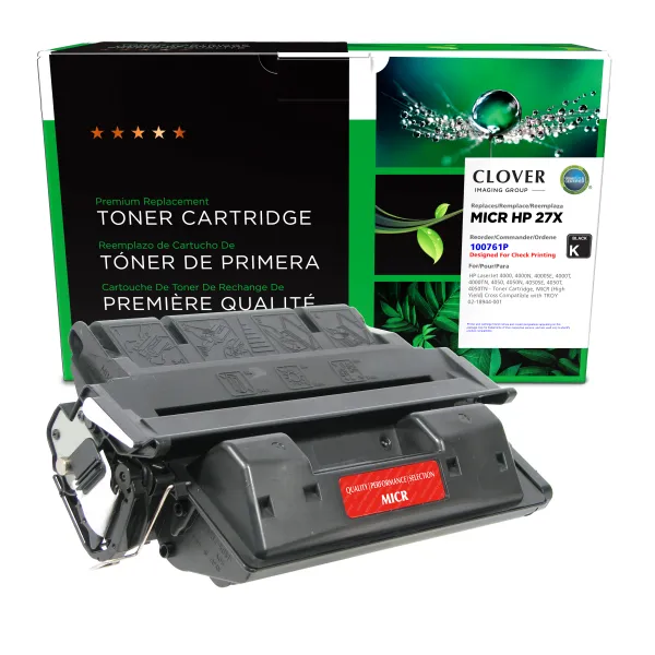 Remanufactured 27X MICR High Yield Toner Cartridge for HP C4127X (Page Yield: 10,000)