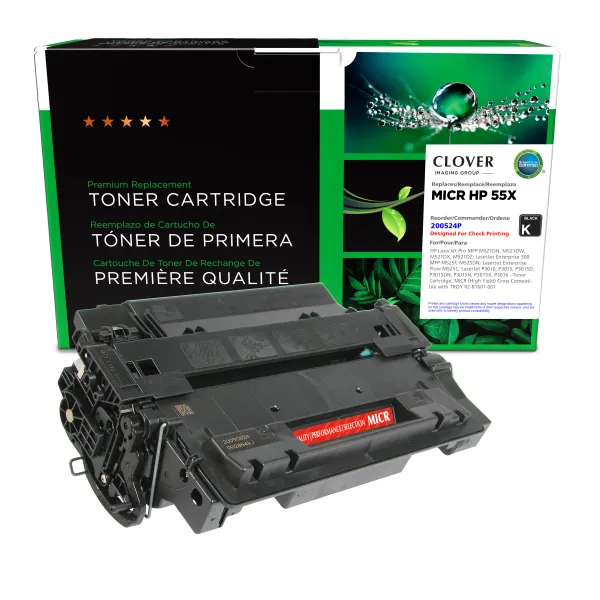 Remanufactured 55X MICR High Yield Toner Cartridge for HP CE255X (Page Yield: 12,500)