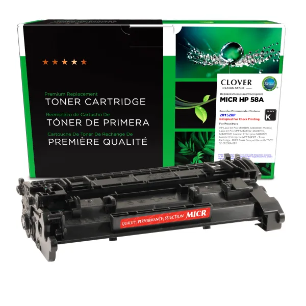 Remanufactured 58A MICR Toner Cartridge for HP CF258A (Page Yield: 3,000)