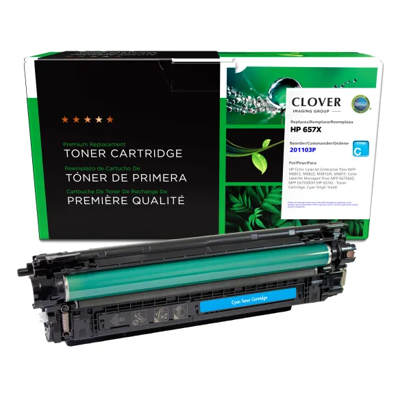 Remanufactured High Yield Cyan Toner Cartridge for HP 657X (CF471X/W9031MC) (Page Yield: 23,000)