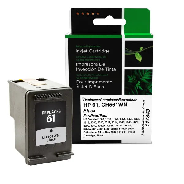 Remanufactured Black Ink Cartridge for HP 61 (CH561WN) (Page Yield: 190)