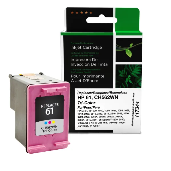Remanufactured Tri-Color Ink Cartridge for HP 61 (CH562WN) (Page Yield: 165)