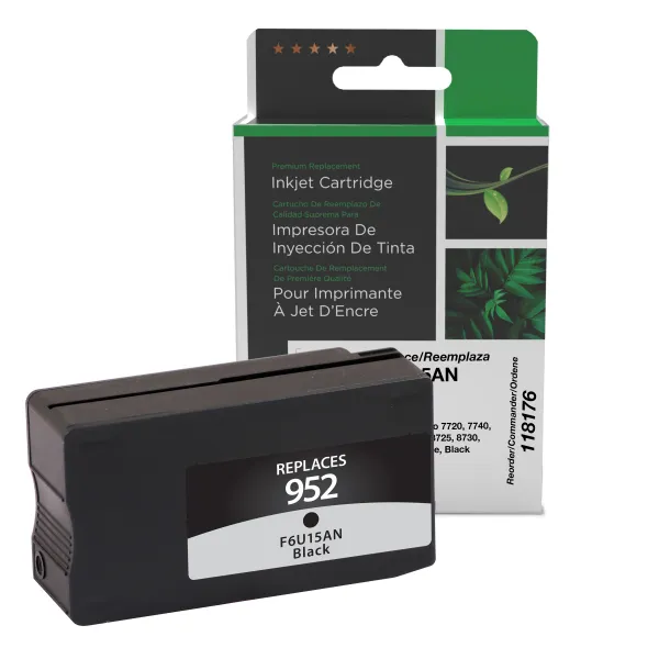 Remanufactured Black Ink Cartridge for HP 952 (F6U15AN) (Page Yield: 1,000)