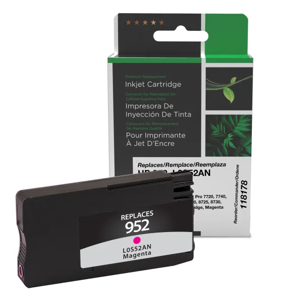 Remanufactured Magenta Ink Cartridge for HP 952 (L0S52AN) (Page Yield: 700)