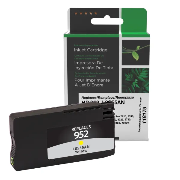 Remanufactured Yellow Ink Cartridge for HP 952 (L0S55AN) (Page Yield: 700)