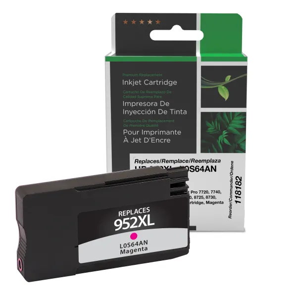 Remanufactured High Yield Magenta Ink Cartridge for HP 952XL (L0S64AN) (Page Yield: 1,600)