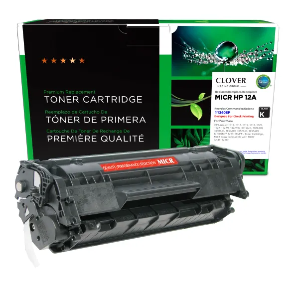 Remanufactured 12A MICR Toner Cartridge for HP Q2612A (Page Yield: 2,000)