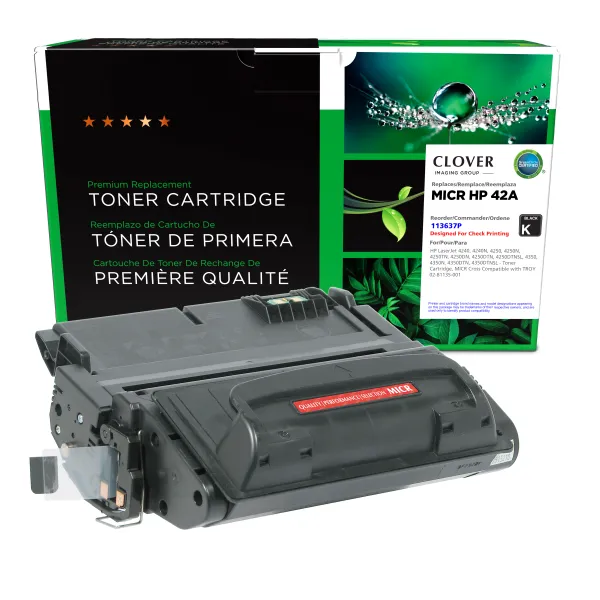 Remanufactured 42A MICR Toner Cartridge for HP Q5942A (Page Yield: 10,000)