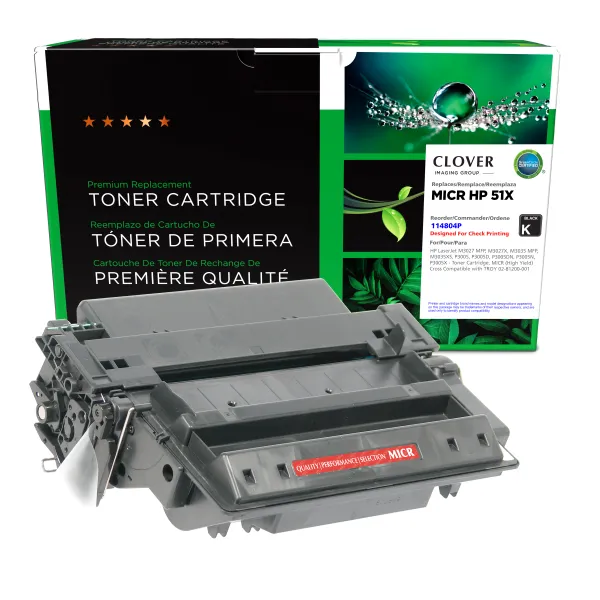 Remanufactured 51X MICR High Yield Toner Cartridge for HP Q7551X (Page Yield: 13,000)