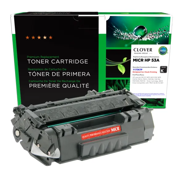 Remanufactured 53A MICR Toner Cartridge for HP Q7553A (Page Yield: 3,000)