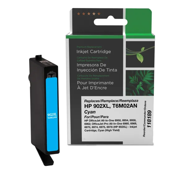 Remanufactured High Yield Cyan Ink Cartridge for HP 902XL (T6M02AN) (Page Yield: 825)