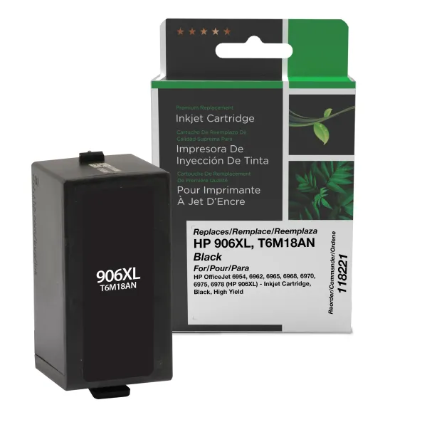Remanufactured High Yield Black Ink Cartridge for HP 906XL (T6M18AN) (Page Yield: 1,500)
