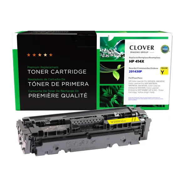 Remanufactured High Yield Yellow Toner Cartridge (New Chip) for HP 414X (W2022X) (Page Yield: 6,000)