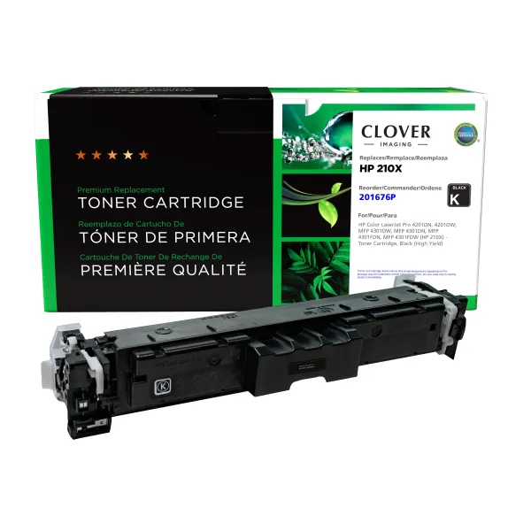 Remanufactured High Yield Black Toner Cartridge (New Chip) for HP 210X (W2100X) (Page Yield: 7,500) (Yield: 7,500) Compatible with OEM# 201676P