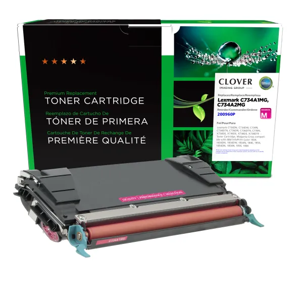 Remanufactured Magenta Toner Cartridge for Lexmark C734/C736/X734 (Page Yield: 6,000)