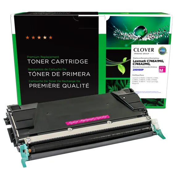 Remanufactured Magenta Toner Cartridge for Lexmark C746/C748 (Page Yield: 7,000)