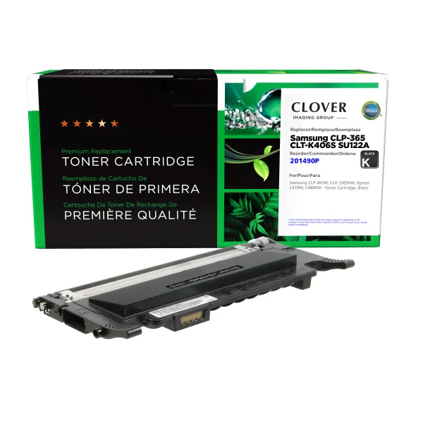 Remanufactured Black Toner Cartridge for Samsung CLT-K406S (Page Yield: 1,500)
