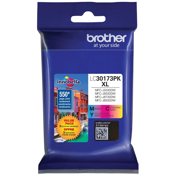 Brother MFC-J5330DW,J6530DW,J6930DW High Yield C/M/Y Ink Cartridge Combo Pack (Includes 1 Each of LC3017C,LC3017M,LC3017Y) (3 x 550 Yield)