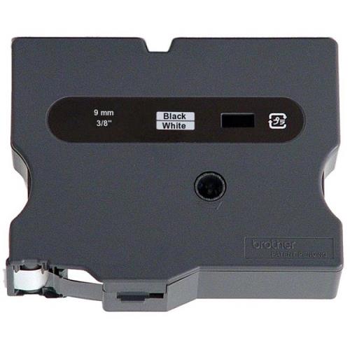 Brother 9mm (3/8") Black on White Laminated Tape (15m/50') (1/Pkg) For use in TX P-Touch: PC/30/35/8000