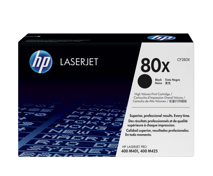 HP 80X (CF280X) LaserJet Pro 400 M401,400 MFP M425 High Yield Black Original LaserJet Toner Cartridge (6,900 Yield)